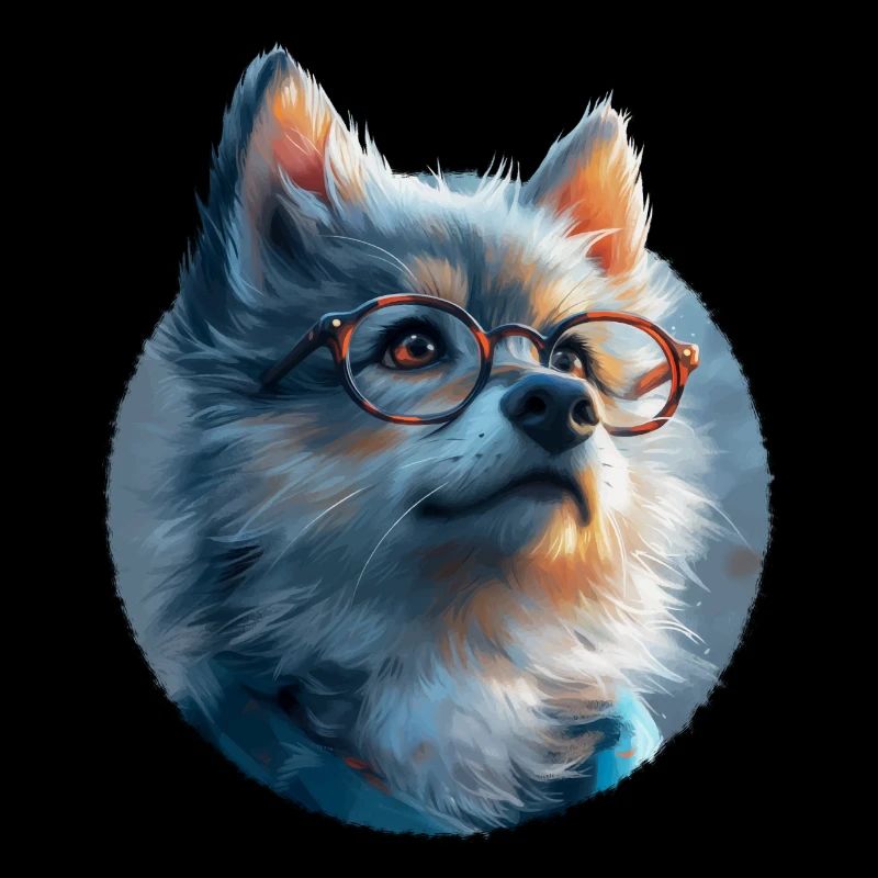 Illustration des Wolfes mit Brille