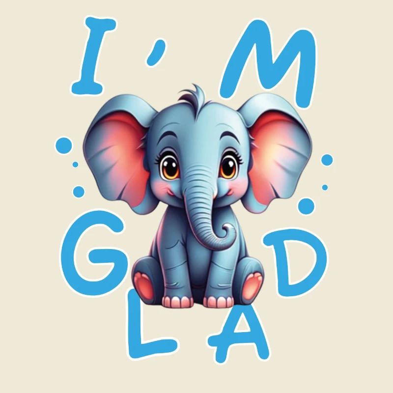 Éléphant mignon et joyeux avec message positive