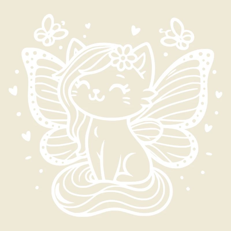 Chat ailé (blanc)