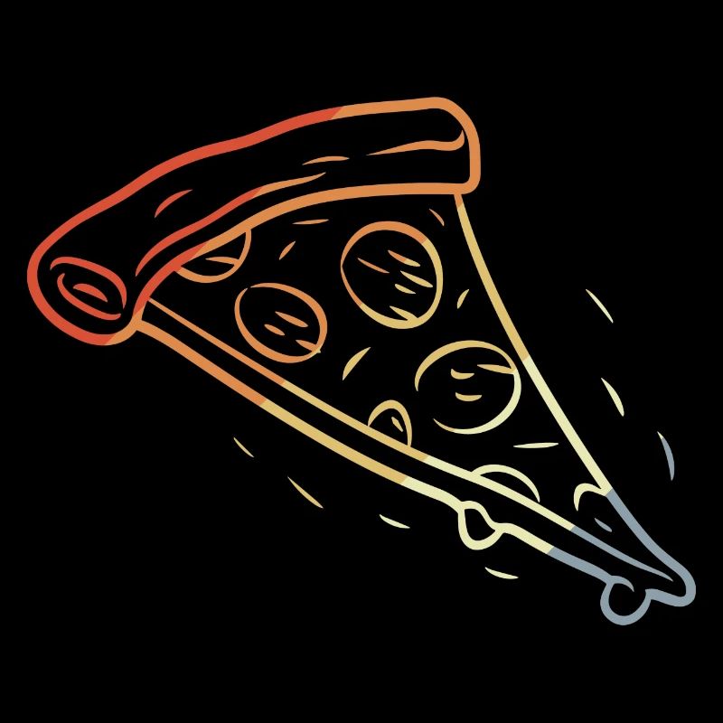 Retro Pizza Slice Sketch