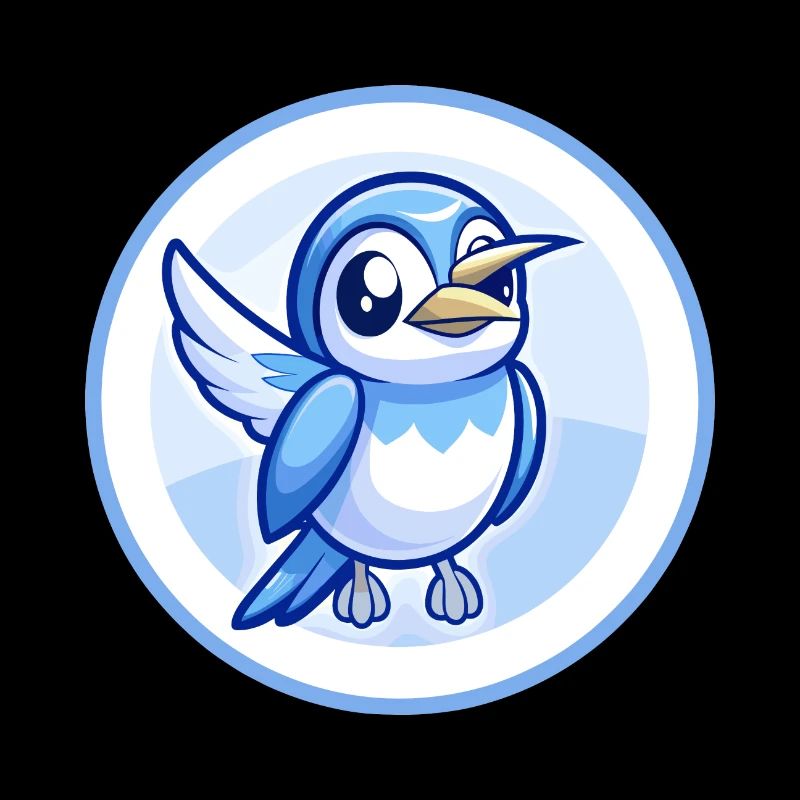 Bee Eater Blue Kawaii Cartoon Character Clipart