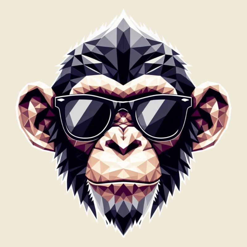 Affe Brille Polygon