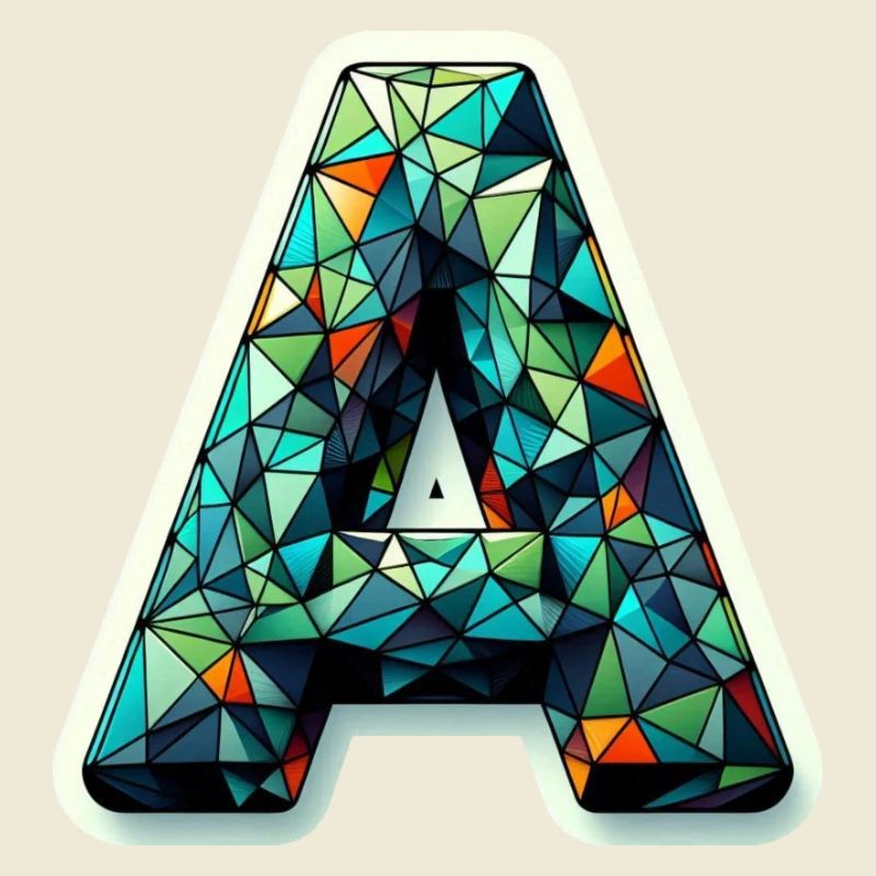 Buchstabe A Polygon bunt