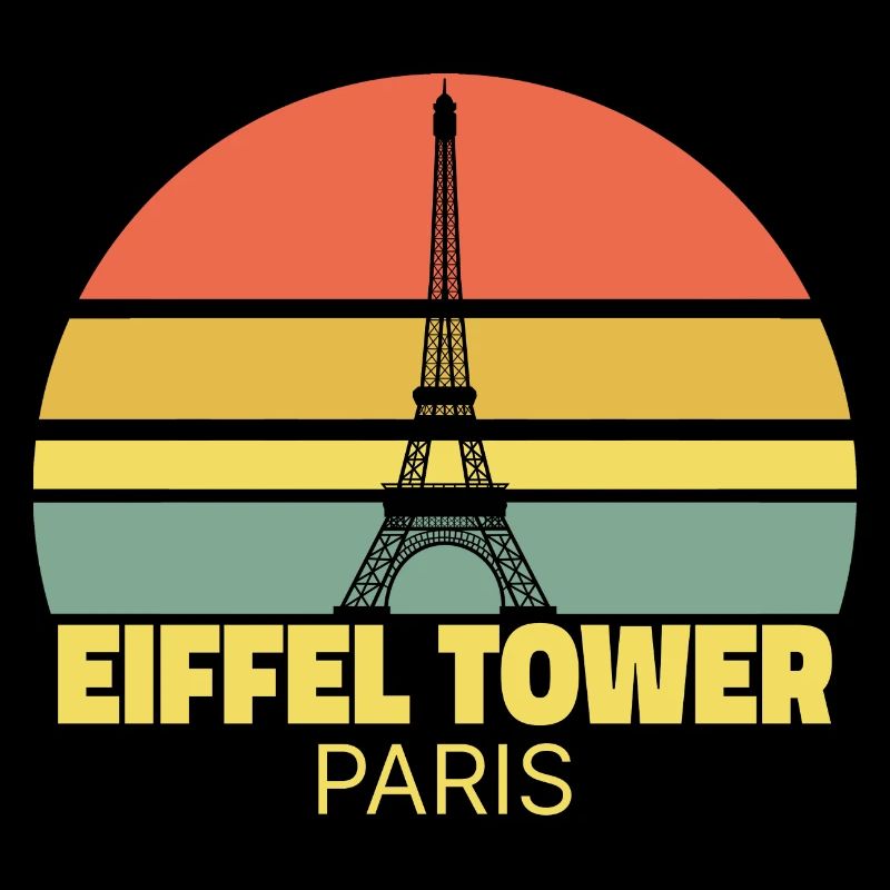 Eiffel Tower Paris Retro Silhouette