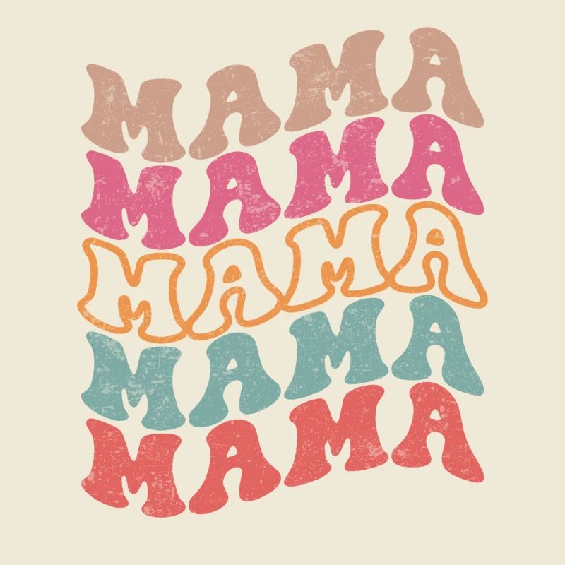 Retro Groovy Mama Text Pattern