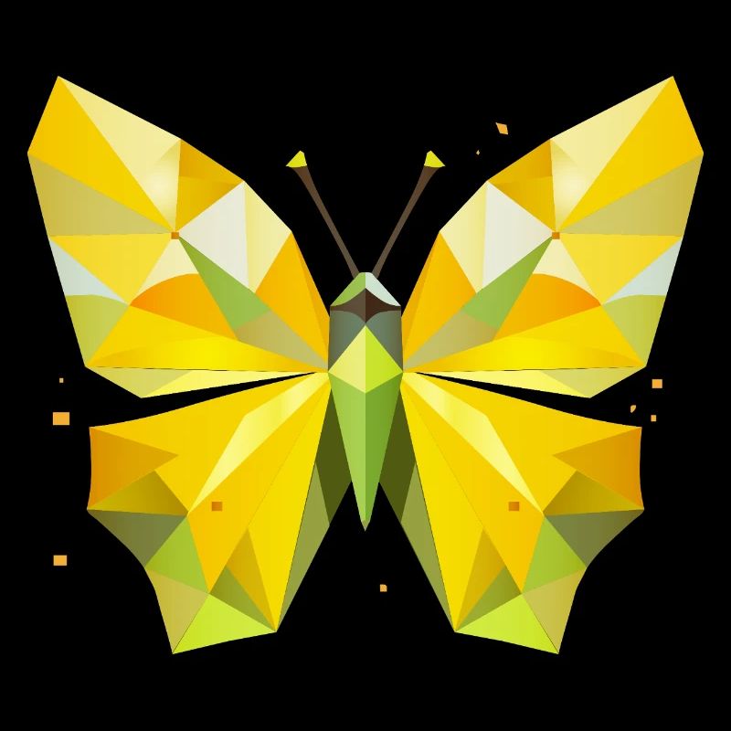 bright yellow lemon butterfly in modern style