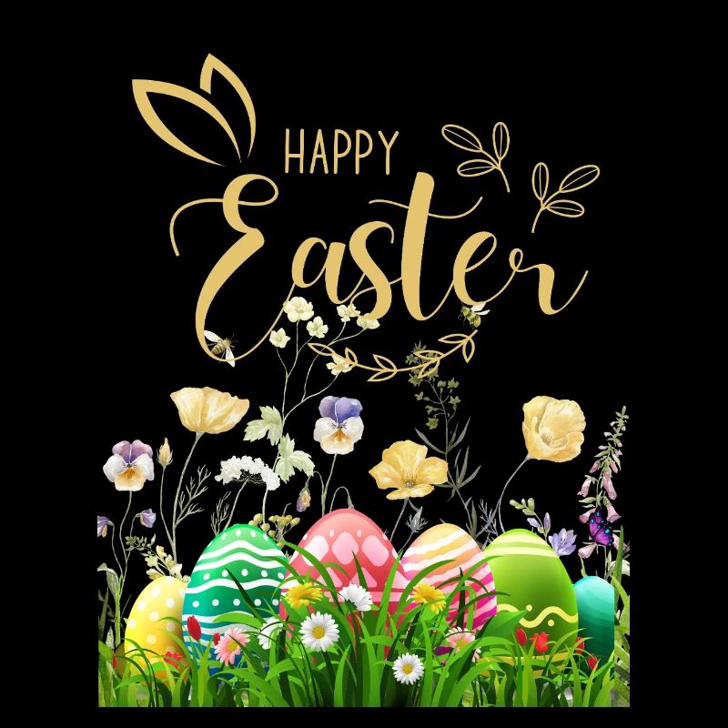 Golden Easter - Flowers and Eggs