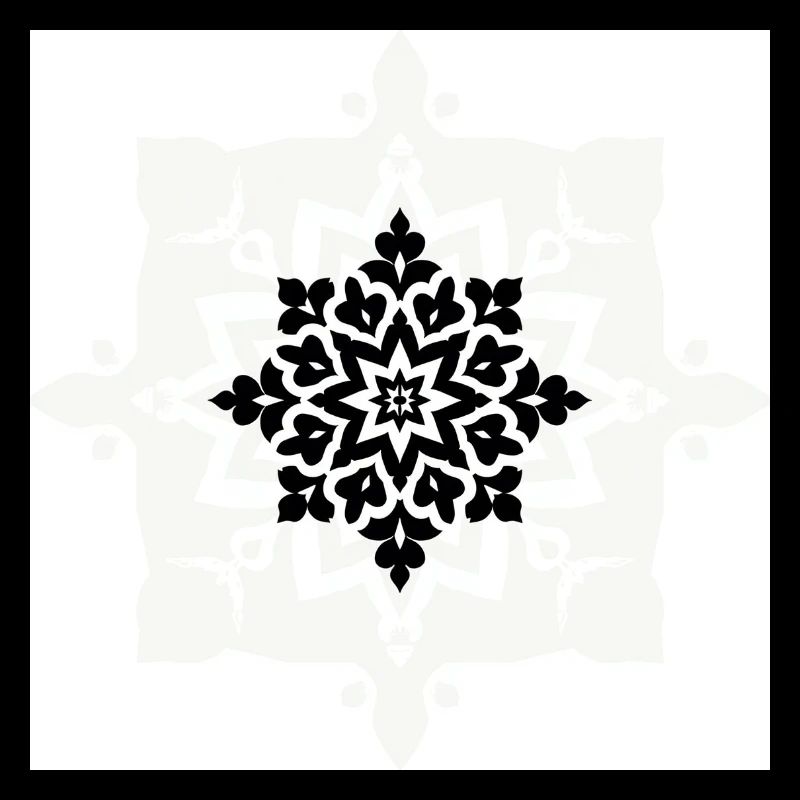 Motif complexe de mandala noir et blanc
