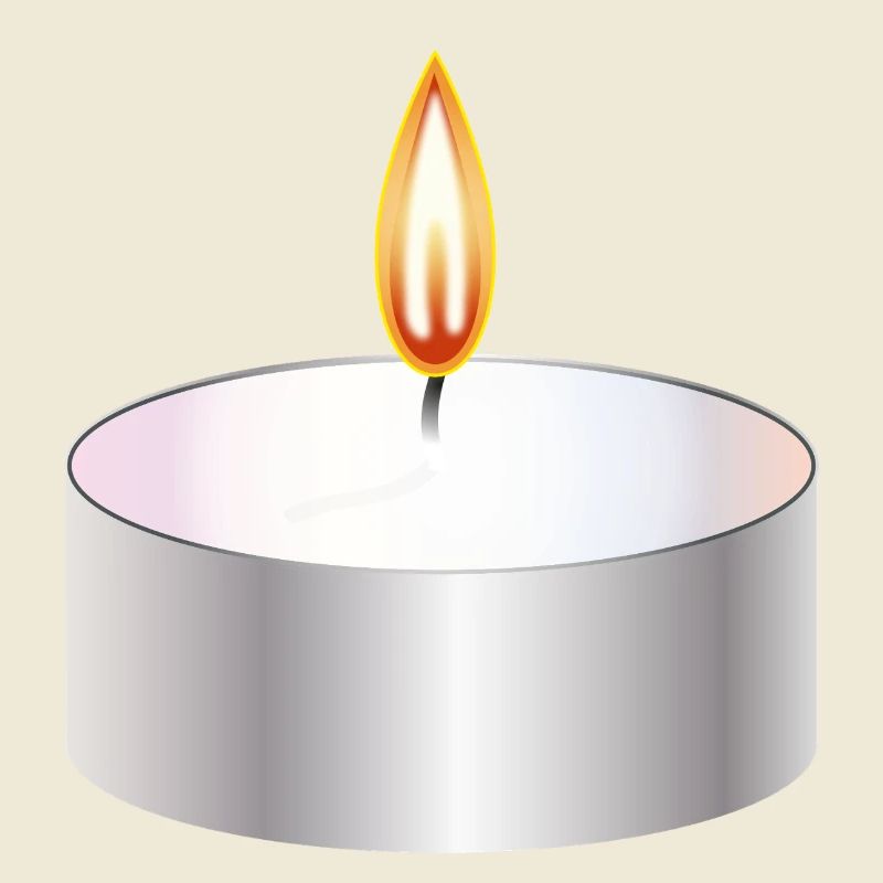 Burning Tealight Candle Simple Symbol