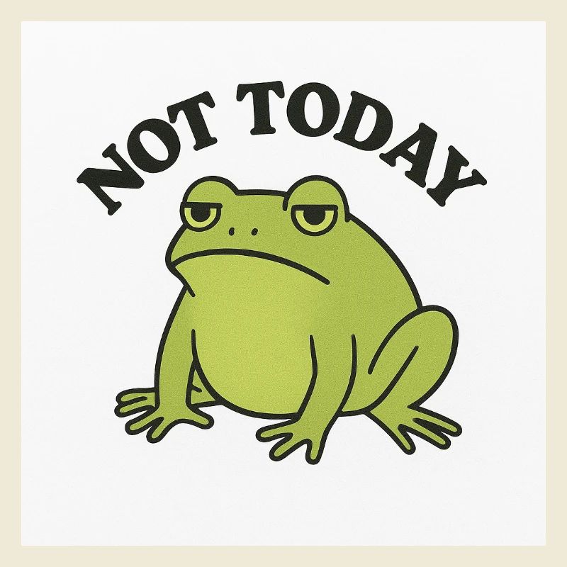 Funny frog with statement text