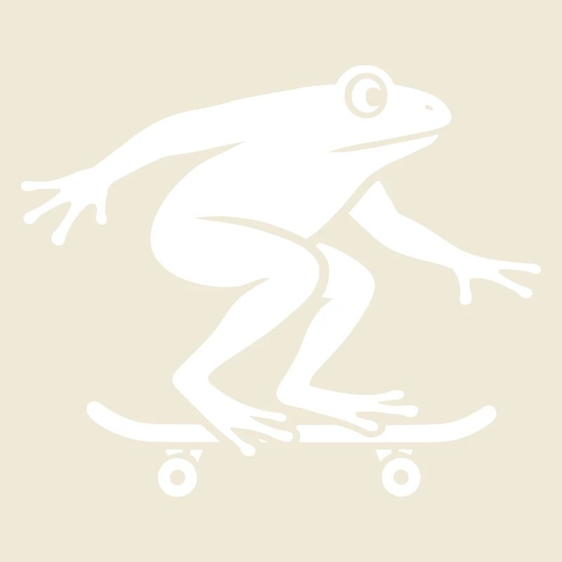 Minimalist Frog Toad Toad Skateboarder