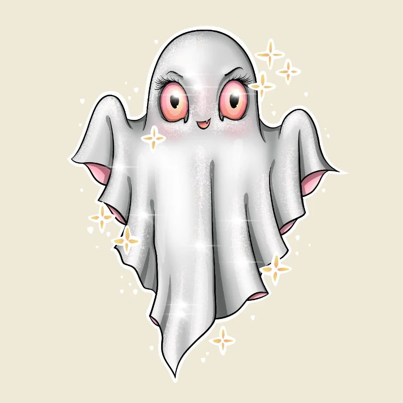 Cute Glowing Ghost Illustration