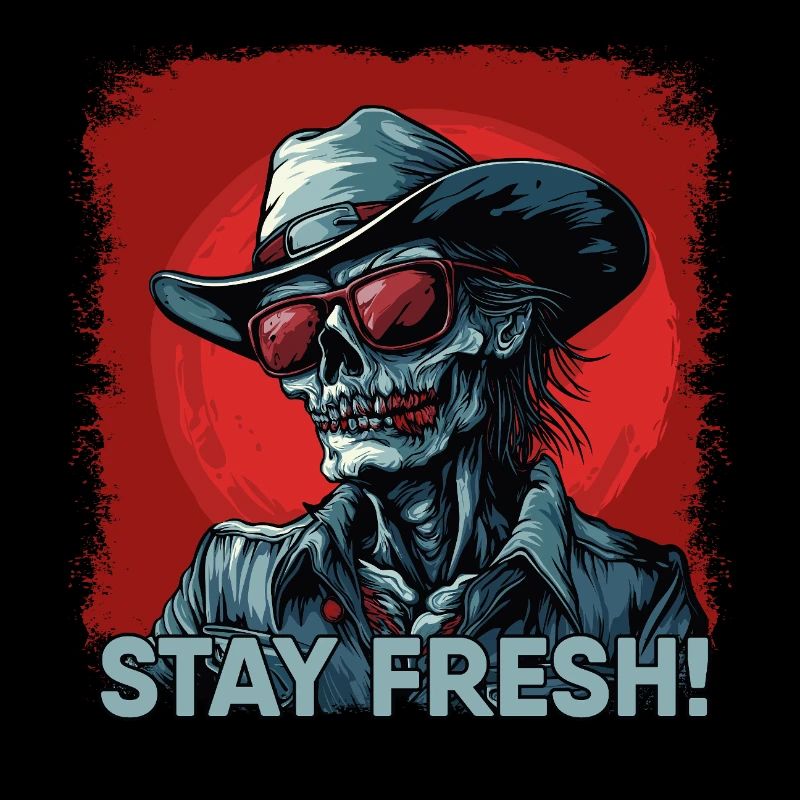 Zombie Cowboy mit Spruch