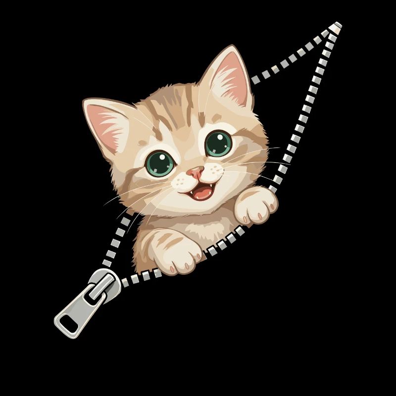 Chat, Costume, Chaton mignon, Fermeture éclair