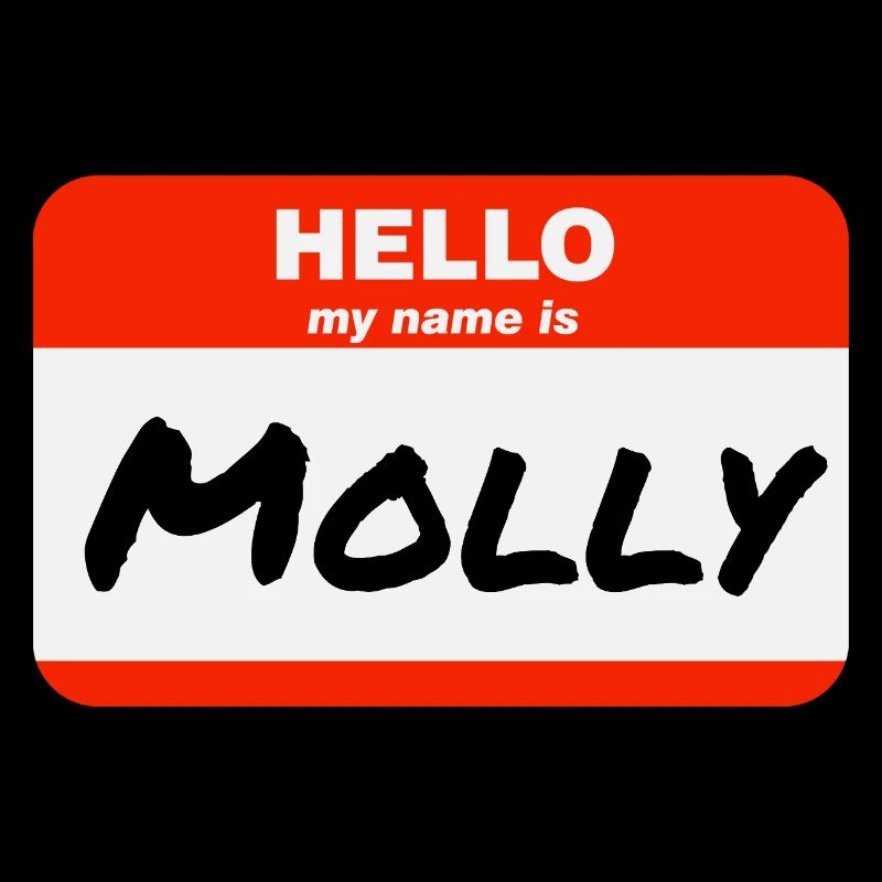 Hello My Name Is Molly Label Name Tag