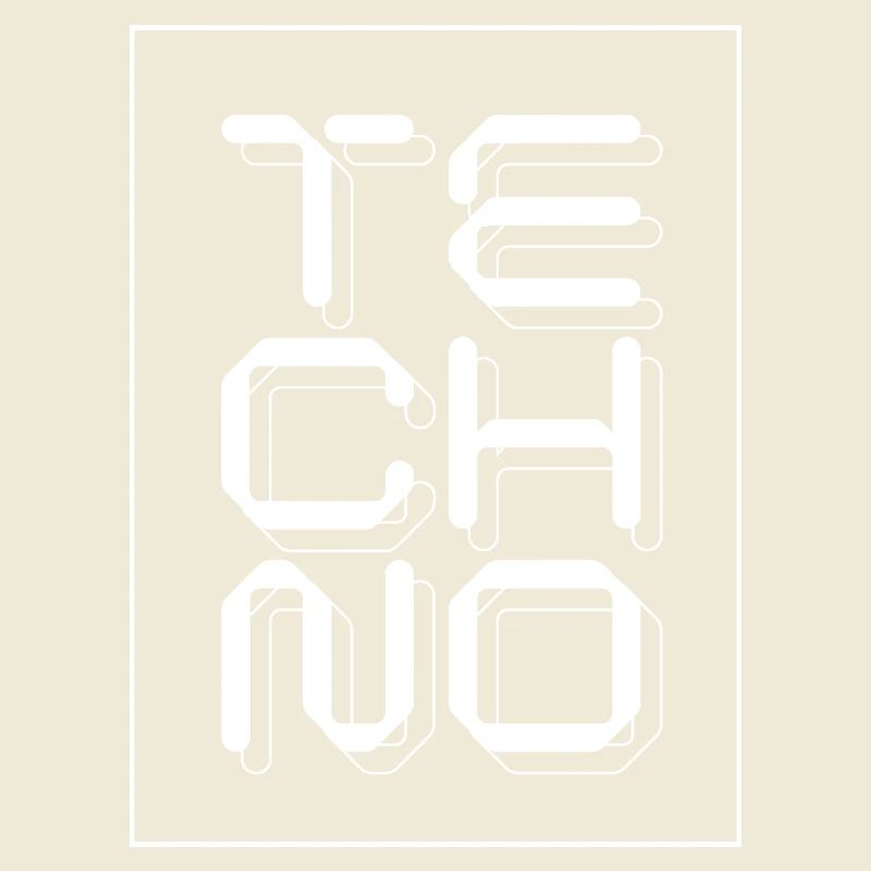 Techno music logo Glyphs