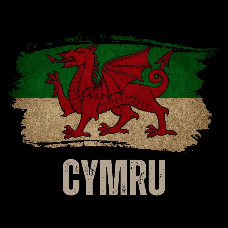 Grunge Welsh Flag, Vintage Wales