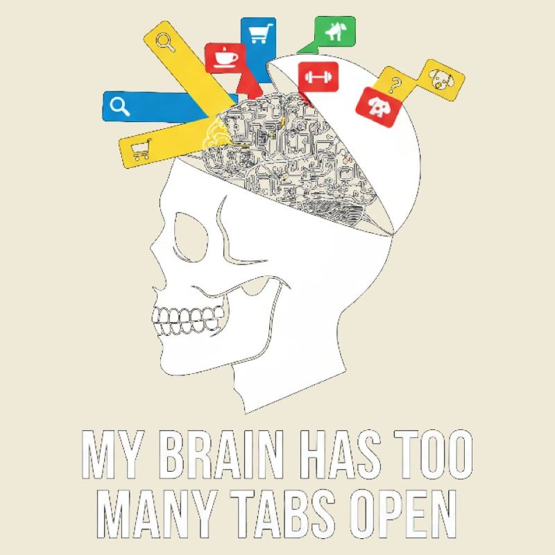 Tabs Open Skull Brain Meme