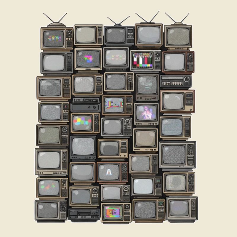 Retro TV Stack Collage