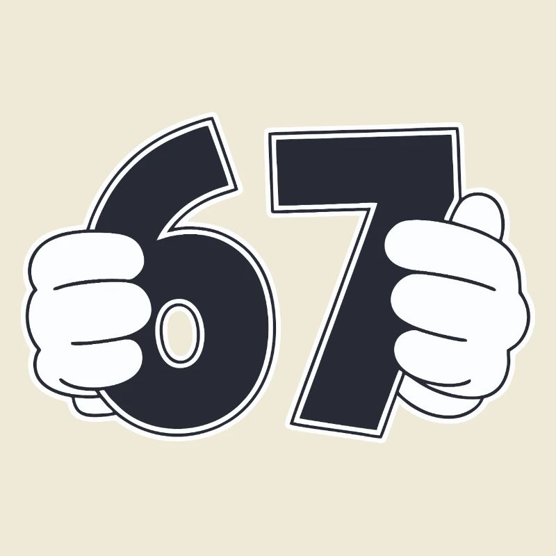 Minimaliste Fun Numéro 67 Conception graphique