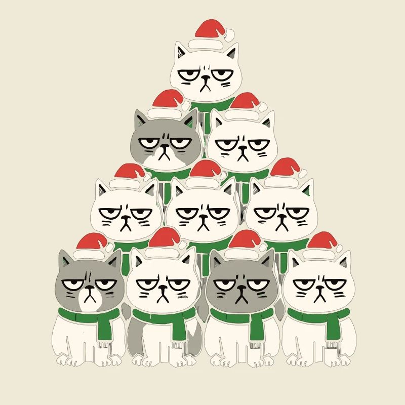  Grumpy Christmas Cats – Lustiges Katzen