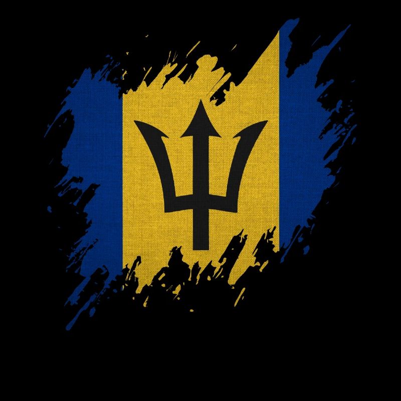 Drapeau de la Barbade, style déchiré