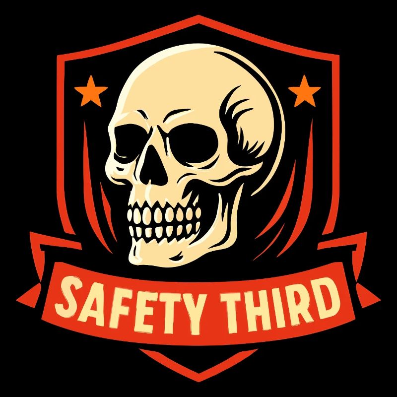 Safety Third Badge Skull Safety Third
