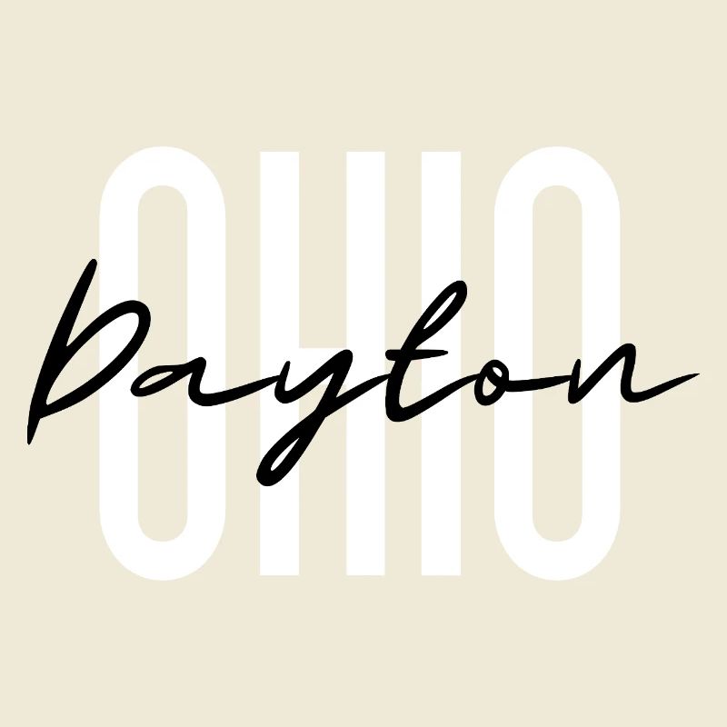 Ohio Script Overlay on Bold Block Letters