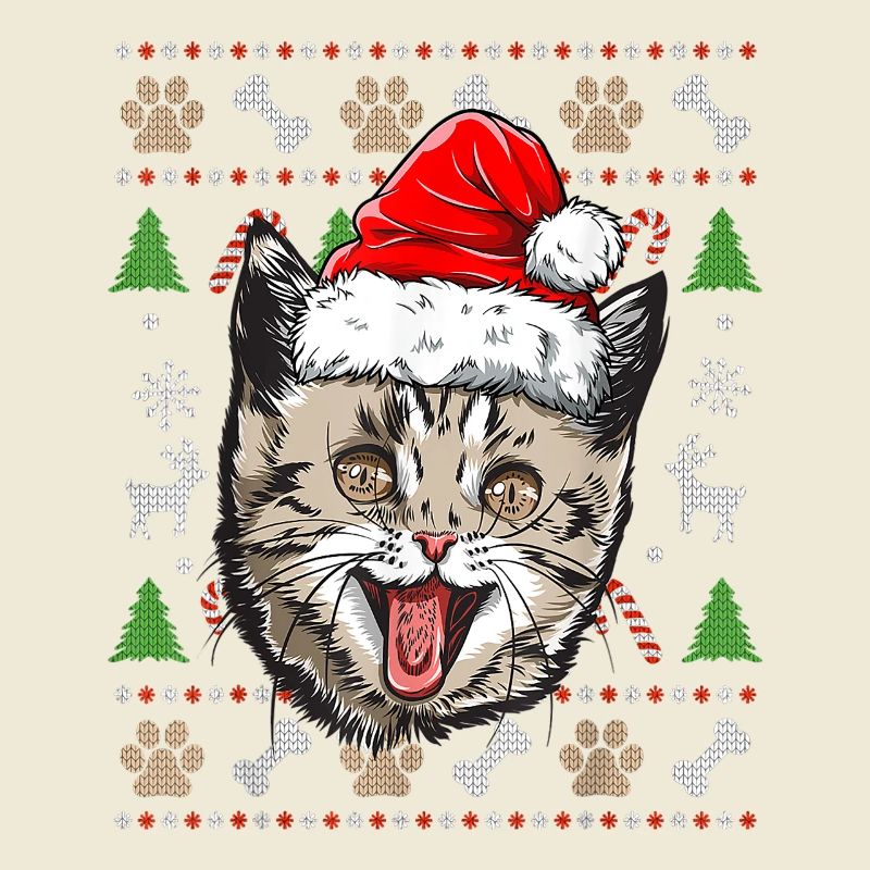 Pull Moche de Noël Chat Mignon idée Cadeau Joyeux