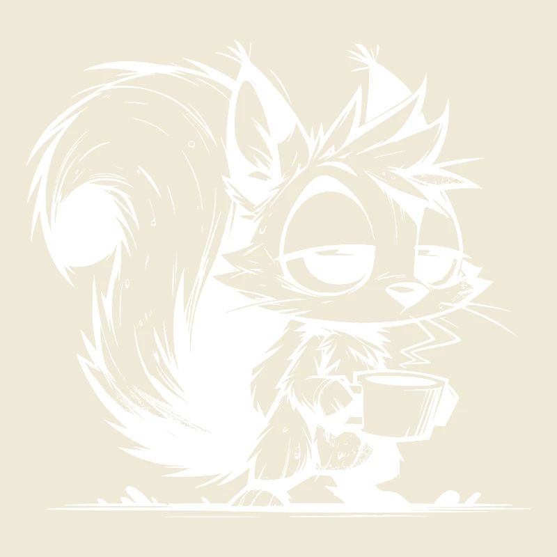 Ohne Kaffee kein Eichhörnchen bei der Arbeit