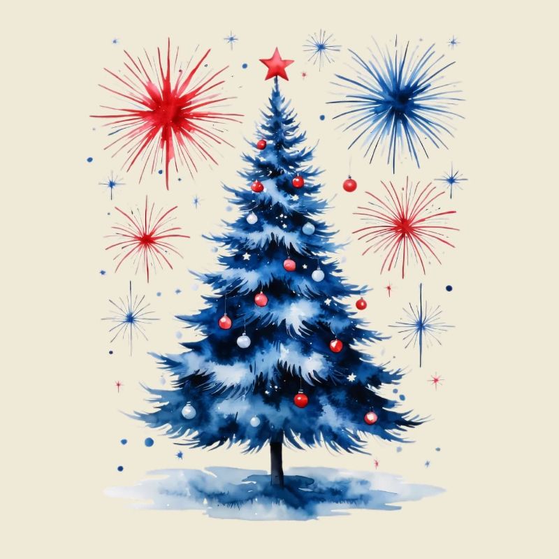Fireworks Christmas Tree Pattern