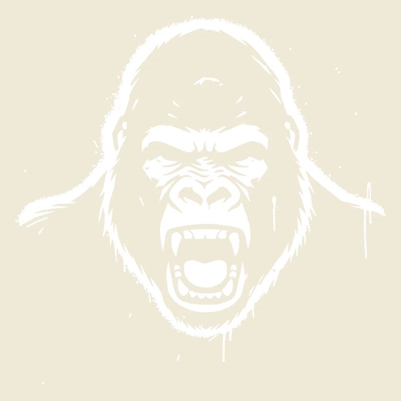 Furious Gorilla Stencil Grunge vector_path12