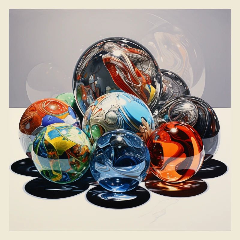 Jeu de couleurs Boules de verre Art de reflet