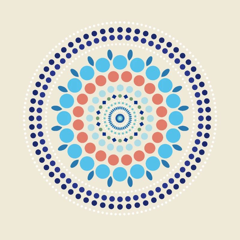 Blue Gradient Dot Mandala