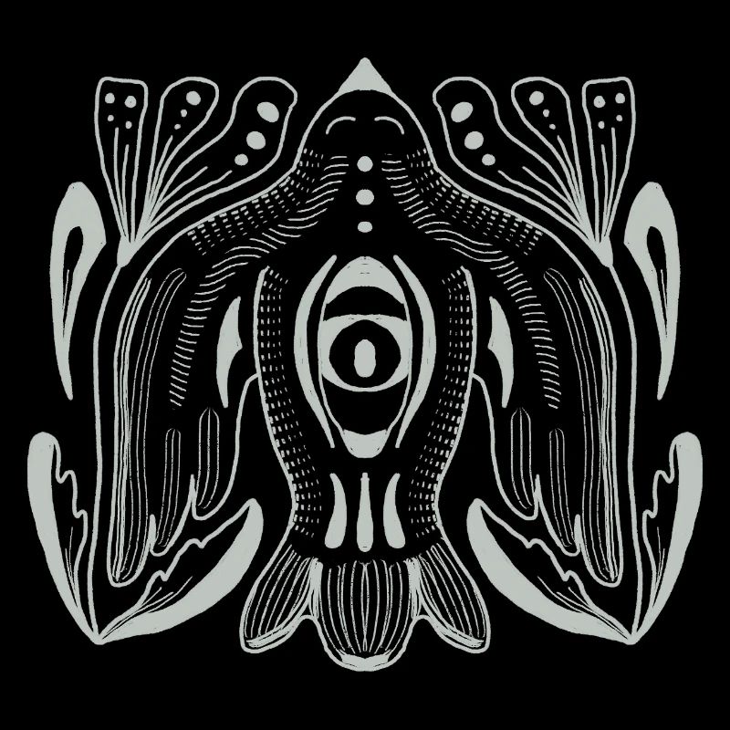 Mandala style eye with tentacle tendrils