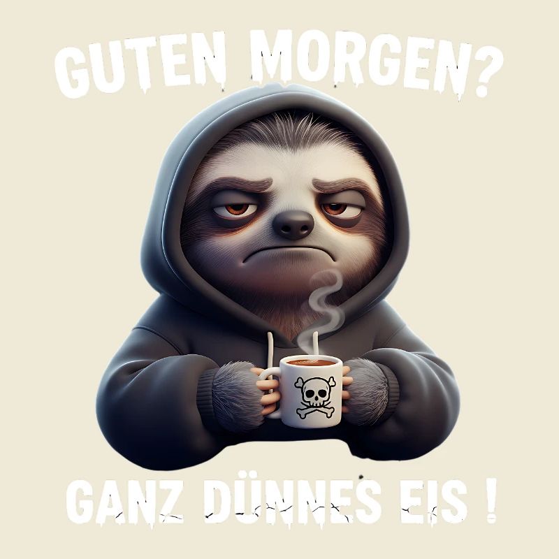Grim Sloth with Coffee Saying Design