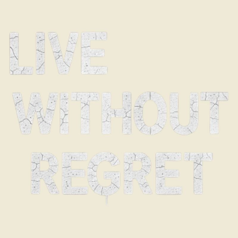 Live Without Regret: Cracked Typography motivation