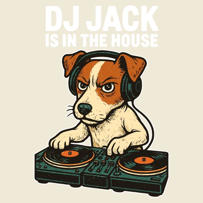 Jack Russell Terrier DJ Turntables Techno Geschenk