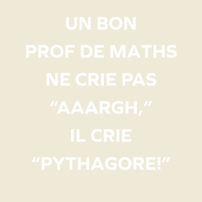 Prof de maths crie Pythagore