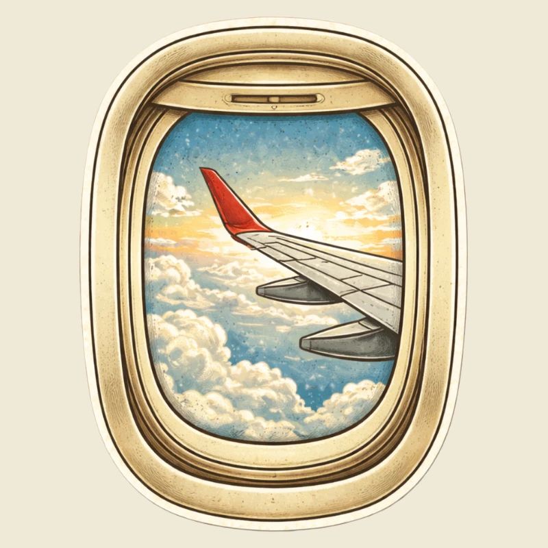 Window flight over cloud streaks