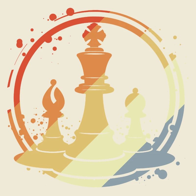 Pièces d’échecs dans un style rétro