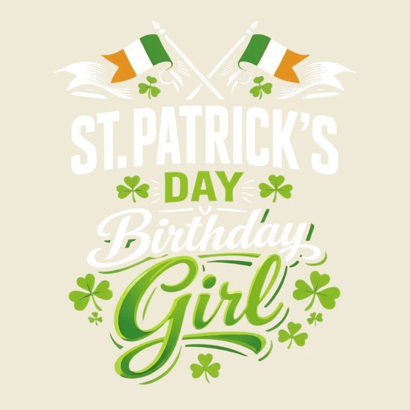 St. Patricks Day Geburtstagsmädchen Clover Irish March