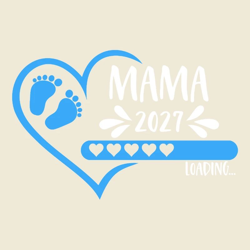 Mama 2027 loading Herz Version Junge blau