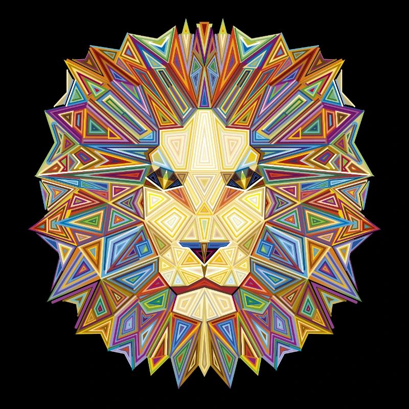 Geometric lion head