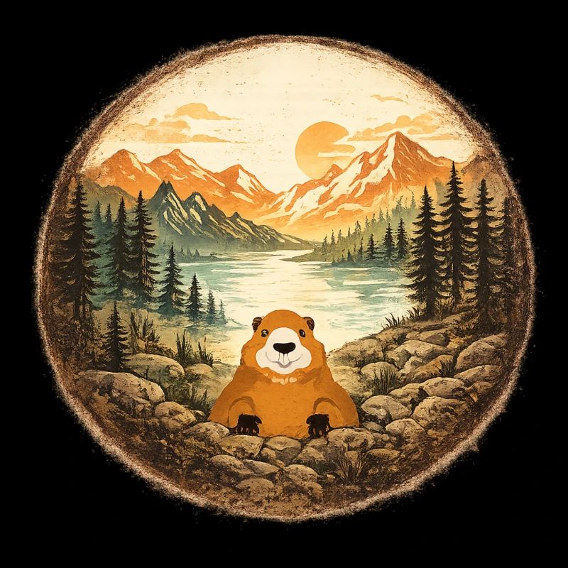 Marmotte forêt lac montagne 