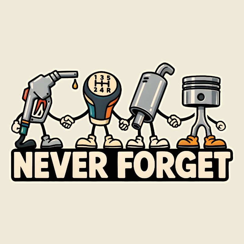 Never Forget – Combustion Engine Car Retro Design