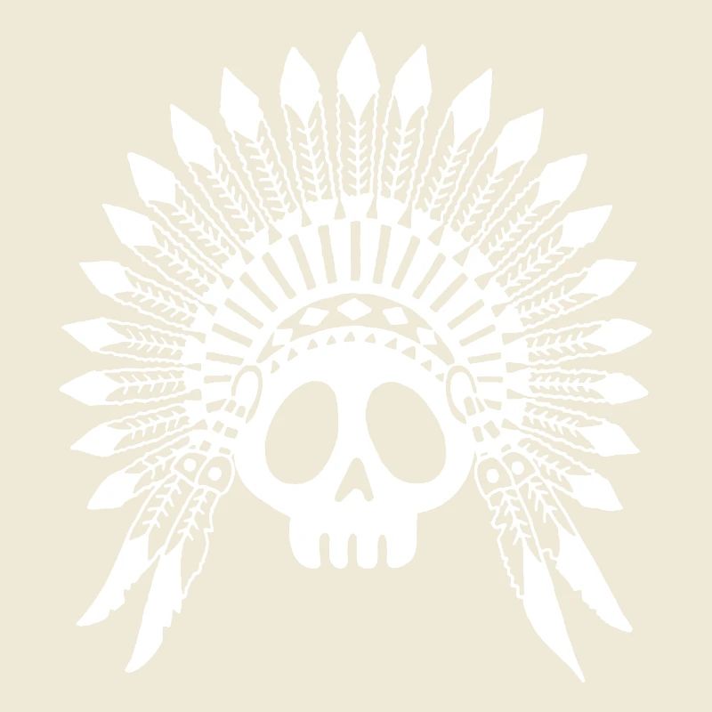 Crâne de chef indien (blanc)