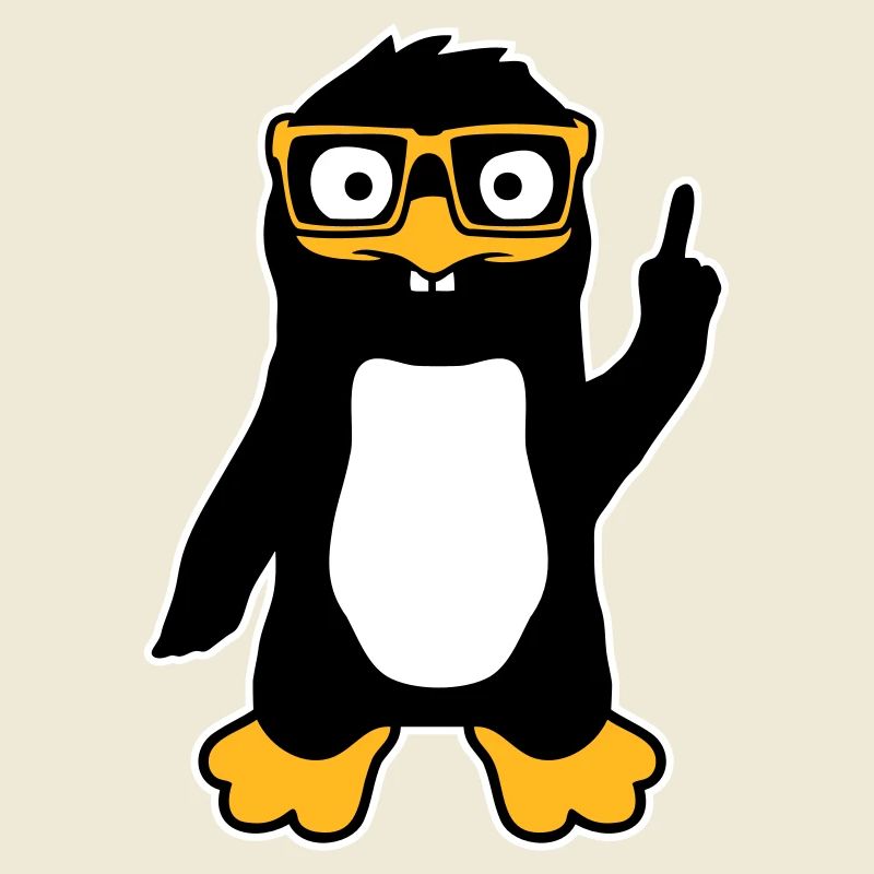 Pinguin Nerd Brille Zeigefinger Selbstgefällig Lus