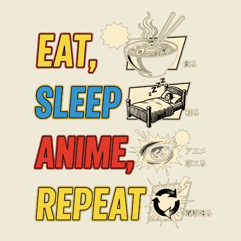 MANGER DORMIR ANIME RÉPÉTER