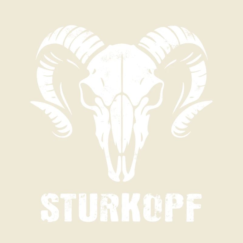 Stubborn | Ram's Head Skull with Horns